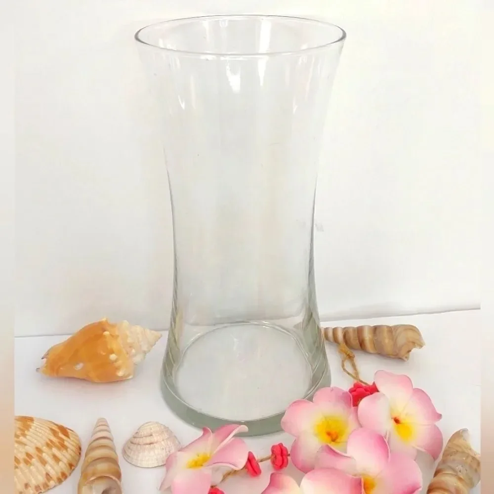 Vase Gathering 8 inches Vase Vintage 70s Clear glass